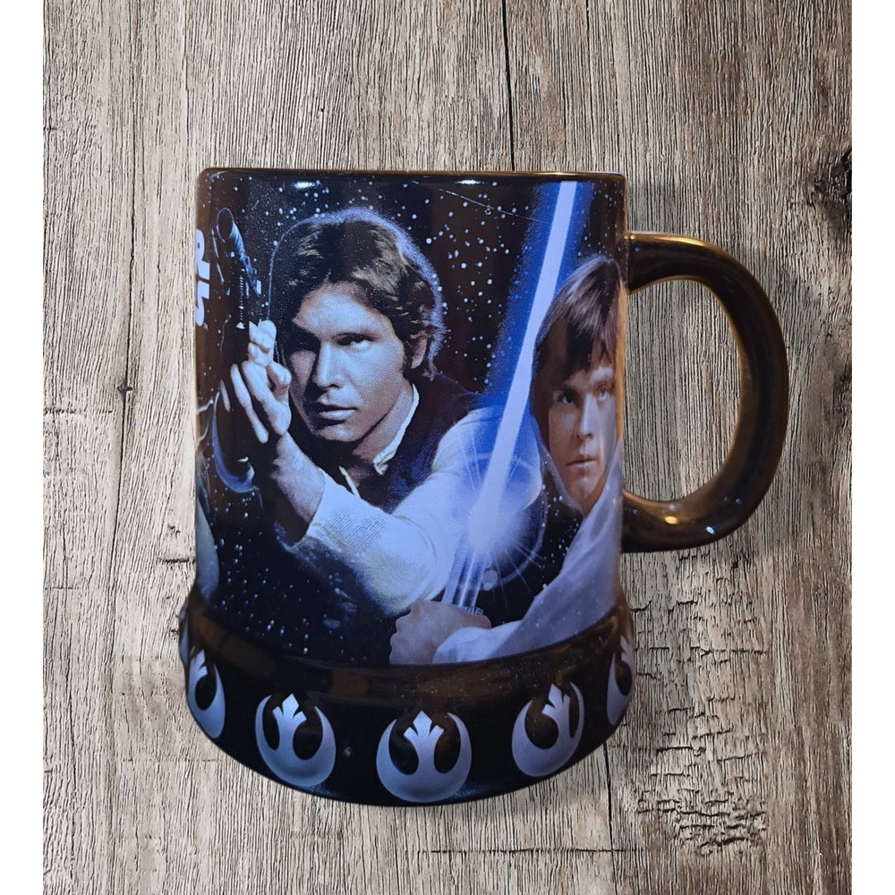 Genuine Lucas Film Galerie Star Wars Han Solo R2D2 CP3O XL Black Coffee Mug